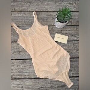 Women’s KSKShaper Floral Designed Shapewear Bodysuit, Nude, Sz XL